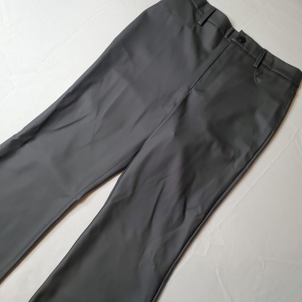 Good American Women's Size 12 Faux Leather Flare Pants Black